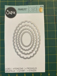 4 pc Sizzix Framelits - Ovals Scallop 657564 dies die cut nesting layering craft - Picture 1 of 4