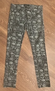 Lip Service Kult Needle Jeans Gr. 32 schwarz Skelett Button Fly Skinny Punk Goth - Bild 1 von 7