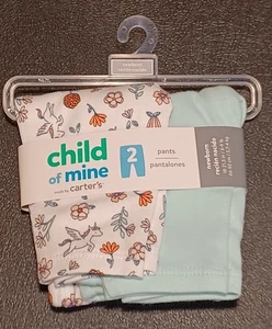 carter's Child Of Mine 2-Pack Baby Girl Newborn Pants, Floral Ruffle Bottom -V - Picture 1 of 4