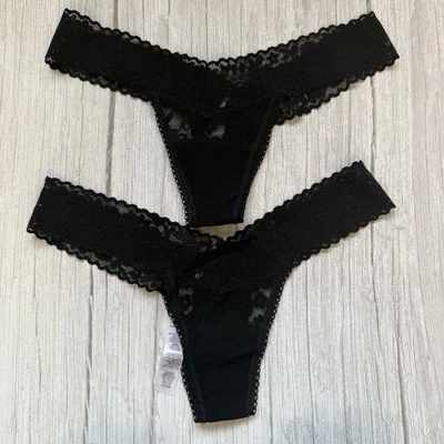 Tanga de tiro bajo de encaje Hanky Panky Signature Foto 1 de 3