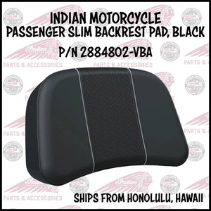 INDIAN OEM 22-24 CHIEF PASSENGER SLIM BACKREST PAD, BLACK P/N 2884802-VBA - Picture 1 of 4