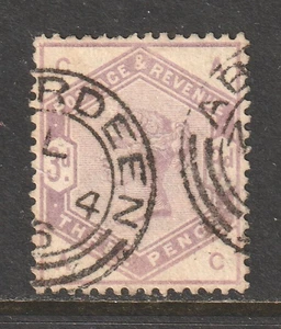 Gran Bretaña, Scott #102, usado, en estado bastante bueno, 3p Victoria, 1884, Aberdeen, Escocia CDS - Imagen 1 de 2