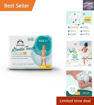 Pañales suaves al tacto talla 5 - 33 unidades para bebés unisex, protección contra fugas de 12 horas Foto 1 de 4