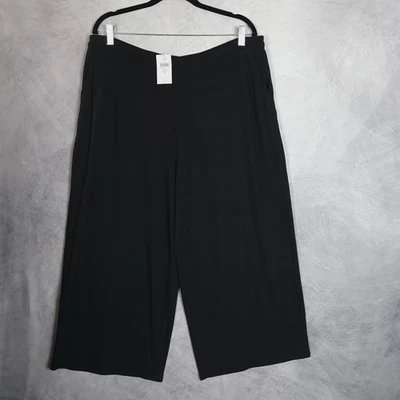 J Jill Wearever Pants Womens XL Petite Black Full Leg Cropped Pull On Comfort - Image 1 of 4