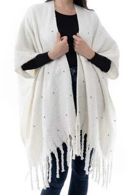 I.n.c. Suéter envolvente para mujer International Concepts embellecido marfil talla única Foto 1 de 2