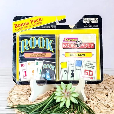 VTG 1993 Parker Brothers Bonus Pack Card Game Set | Rook + Express Monopoly NEW - Image 1 of 4