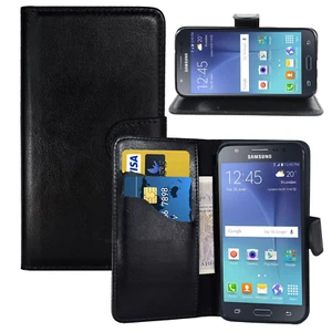 BLACK WALLET Leather Case Phone Cover for Samsung Galaxy A6 UK FREE FAST post - Picture 1 of 4