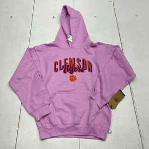 MV Sport Wisteria Clemson Print Hooded Sweatshirt Youth Size Medium NEW - Picture 1 of 7