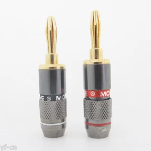 50 pairs Monster Gold Plated Speaker Cable Wire 4mm Banana Plug Audio Connector - Picture 1 of 6