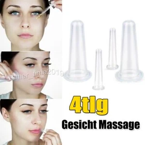 4x Gesicht Schröpfen Silikon Schröpfgläser Vakuum Schröpfkopf Massage Cups NEU - Bild 1 von 7