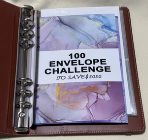 100 Envelope Challenge Budget Planner $5,050 Money Saving Cash Challenge Book - Picture 1 of 4