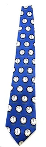 Corbata Josh Bach Time Zone Edición Limitada Relojes Corbata Azul 100% Seda - Imagen 1 de 4