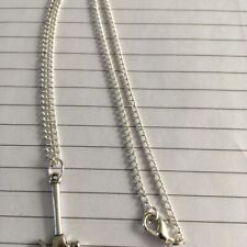 hammer pendant necklace silver plated  18" curb chain