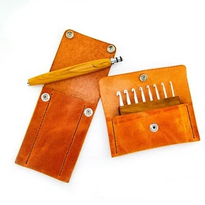 Set uncinetto 8 ganci intercambiabili artigianali legno di ulivo selvatico manico lungo - Foto 1 di 10