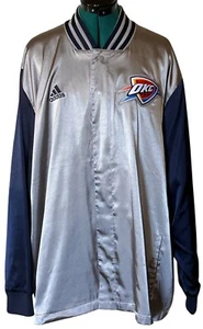 Men's Adidas NBA OKC Thunder Gray Sports Jacket 100% Polyester Size 2XL - Picture 1 of 18
