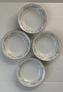 (4) Harmony House Platinum Garland 8" Soup Salad Bowl Sears Vtg Platinum Wheat - Picture 1 of 4