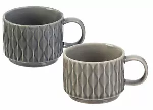 Evergreen Keramik geprägte Tasse, 12 Unzen Serenity Collection, 2er Set - Bild 1 von 5