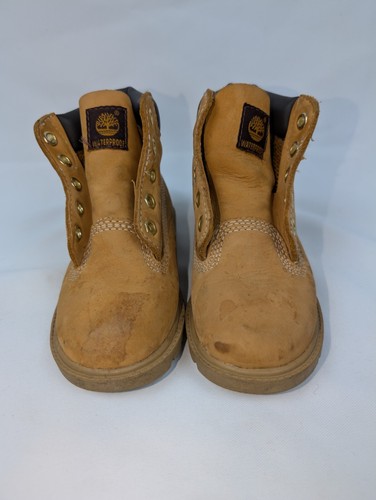 Timberland 10860 bambino 8 stivaletti pelle marrone casual stringati impermeabili