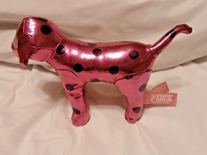 Victoria's Secret PINK KLEINER PLÜSCHHUND METALLIC PINK MIT SCHWARZEN TUPFEN - Bild 1 von 3