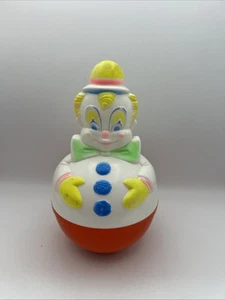 Vintage 1977 Sanitoy Roly Poly Wobble Clown Toy Figurine, Colorful Design - Picture 1 of 6