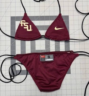 Nuevo con etiquetas Nike Florida State Bikini Top e Inferior Traje de baño Pequeño Logo FSU Pequeño Foto 1 de 3