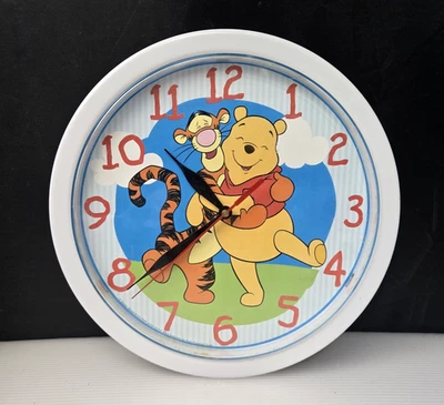 Reloj de Pared Vintage Disney Winnie the Pooh & Tigger Batería Blanco Habitación Infantil 9.75" Foto 1 de 4