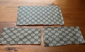 Gucci GG Azul Beige Monograma Lona 3 Piezas Desechos Tela Repuesto Reparaciones - Imagen 1 de 8