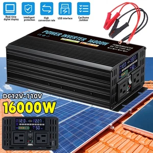 16000 Watt Car Vehicle Power Inverter Converter DC 12V to AC 110V Pure Sine Wave - Picture 1 of 11