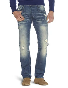 $280 Designer G-STAR RAW Mens New Radar Tapered Medium Aged Destroy Jeans 30 - Picture 1 of 2