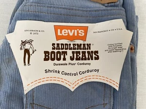 ••VINTAGE 1970's Little LEVI'S Saddleman Boot Jeans Corduroy Size 4 USA w/ TAGS - Picture 1 of 12