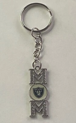 Vintage NFL Raiders MOM Glass Charm Faux Diamond Keychain Souvenir Rare - Image 1 of 4