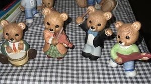 Homco Musical Instr Bears H2.5” 1422 Made In Sri Lanka Lot Of 4 Musical Bears - Picture 1 of 24