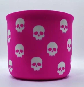 Hot Pink Halloween Totenkopf Kaffee Tee Becher 16 Unzen Soft Touch - Bild 1 von 4