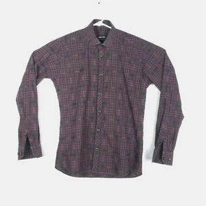 Jared Lang Shirt Mens Medium Long Sleeve Button Plaid Checkered Cotton - Picture 1 of 7