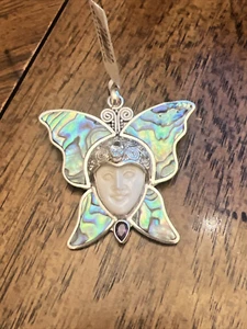 Sajen Silver Carved Multi Gemstone Butterfly Pendant in Sterling Silver - Picture 1 of 6
