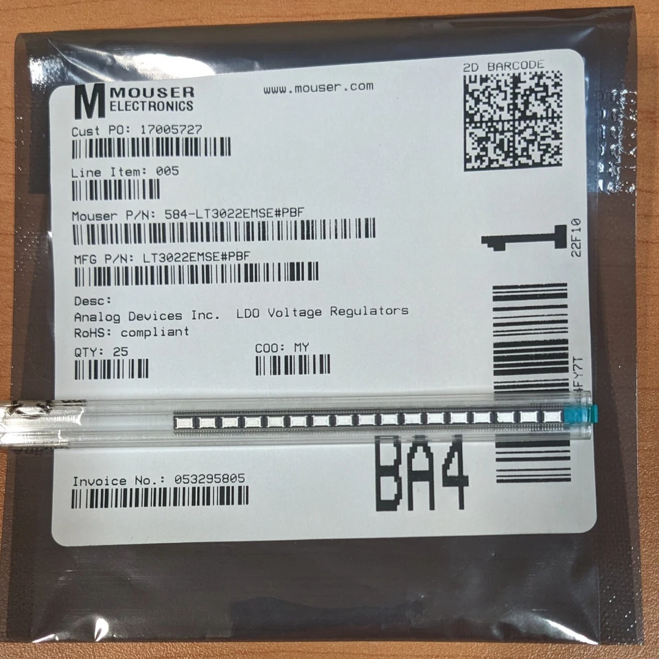 17 pieces of LT3022EMSE Adjustable Voltage Regulator 16 MSOP TFSOP - Image 1 of 1