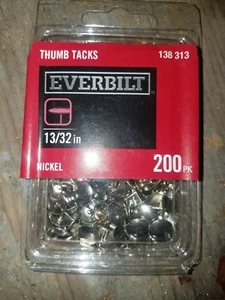 Everbilt 13/32 Stahl vernickelt Flachkopf Reißzwecken (200er-Packung) 138313 - Bild 1 von 2