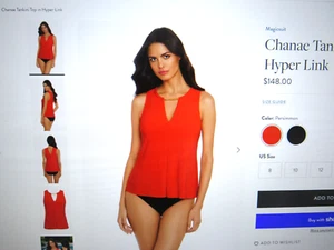 🏖️ 148 $ Miraclesuit Chanae Tankini Oberteil in Hyper Link NEU Größe 16 💞👀 Magicsui - Bild 1 von 11