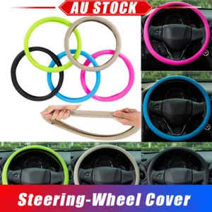 32-40CM Car Steering Wheel Cover Protector Universal Leather Texture Silicone - Picture 1 of 27