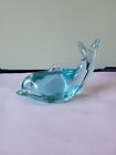 AN ATTRACTIVE VINTAGE MURANO? BLUE GLASS MODEL OF A DOLPHIN: 4.5' LONG: VGC