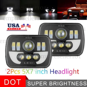 For GMC Savana 1500 2500 3500 Truck 7x6 LED Headlight HI/LO Beam  Pair Black - Picture 1 of 9