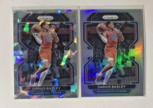 Lot 2x 2021-22 NBA Panini Prizm Darius Bazley Cracked Ice & Silver -Thunder #237 - Picture 1 of 2
