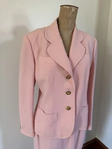Baby Pink Vintage CELINE Suit - Blazer & Skirt Set with Gold Buttons - Picture 1 of 6