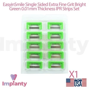 Juego de tiras dentales de DPI EasyinSmile de una cara extrafinas verde brillante 0,01 mm - Imagen 1 de 5