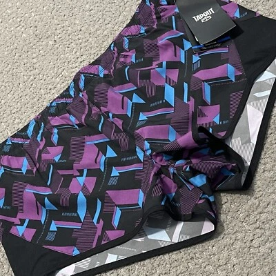 Tapout 短裤女式 M 黑色紫色 Dahlia Curcuit Prestige MMA 运动健身房全新带标签 — 第 1/4 张图片