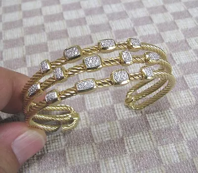 NEW DAVID YURMAN 18K GOLD CONFETTI COLLECTION BRACELET WITH DIAMONDS retail 7900 - Image 1 of 4