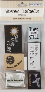 Travel Woven Label Around The World Sun Sand Surf Rest Relaxation Colorbok Rare - Picture 1 of 1