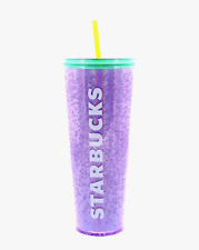 Starbucks Cold Cup Tumbler Cup Purple Bubble Emoji with Straw 24 oz, Summer 2022