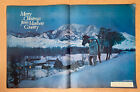 1972 Marlboro Country Cowboy publicité de Noël pliant central ranch cheval de neige