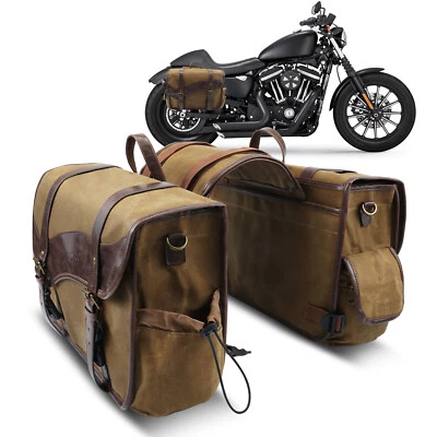 Motorcycle Rear Seat Luggage Saddlebags Side Pannier For Harley Honda Yamaha Foto 1 de 4